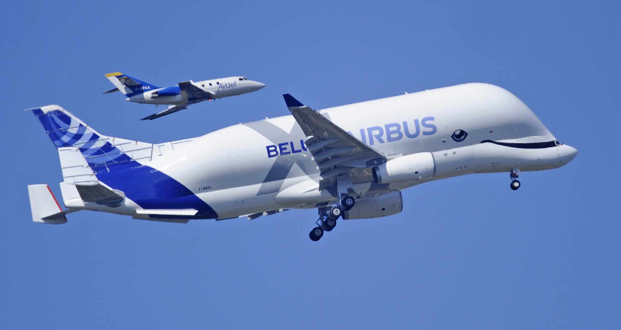 Airbus A330-700 Beluga XL, over Toulouse-Blagnac Airport in France, July 19, 2018